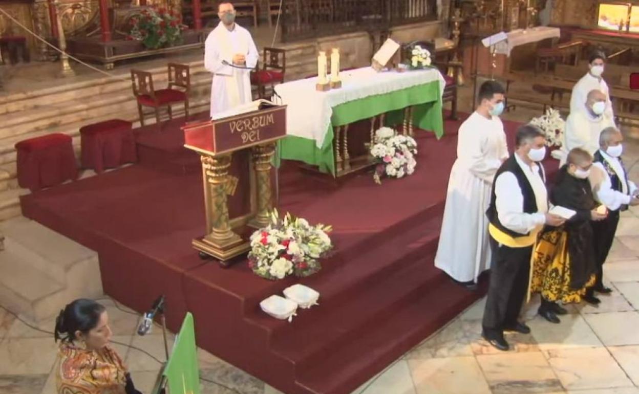 Un momento de la Eucaristía en honor a Santa Brígida 
