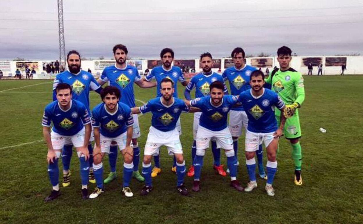 Once inicial del equipo zafrense ante el Oliva 