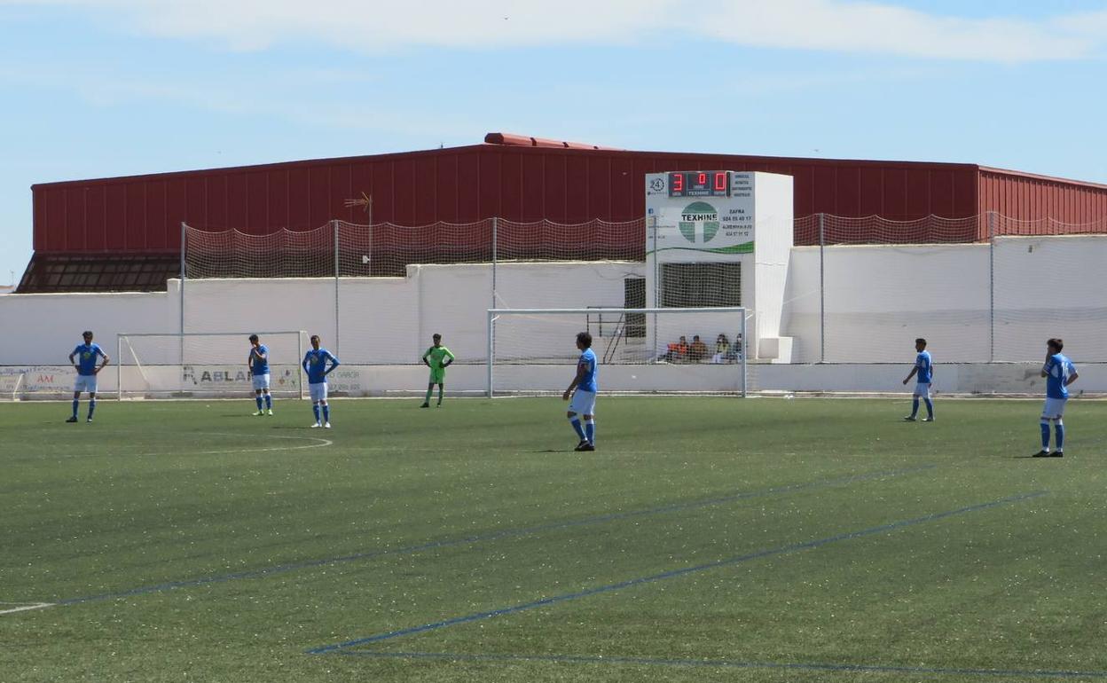 Algunos de los jugadores del Zafra en el último partido disputado 