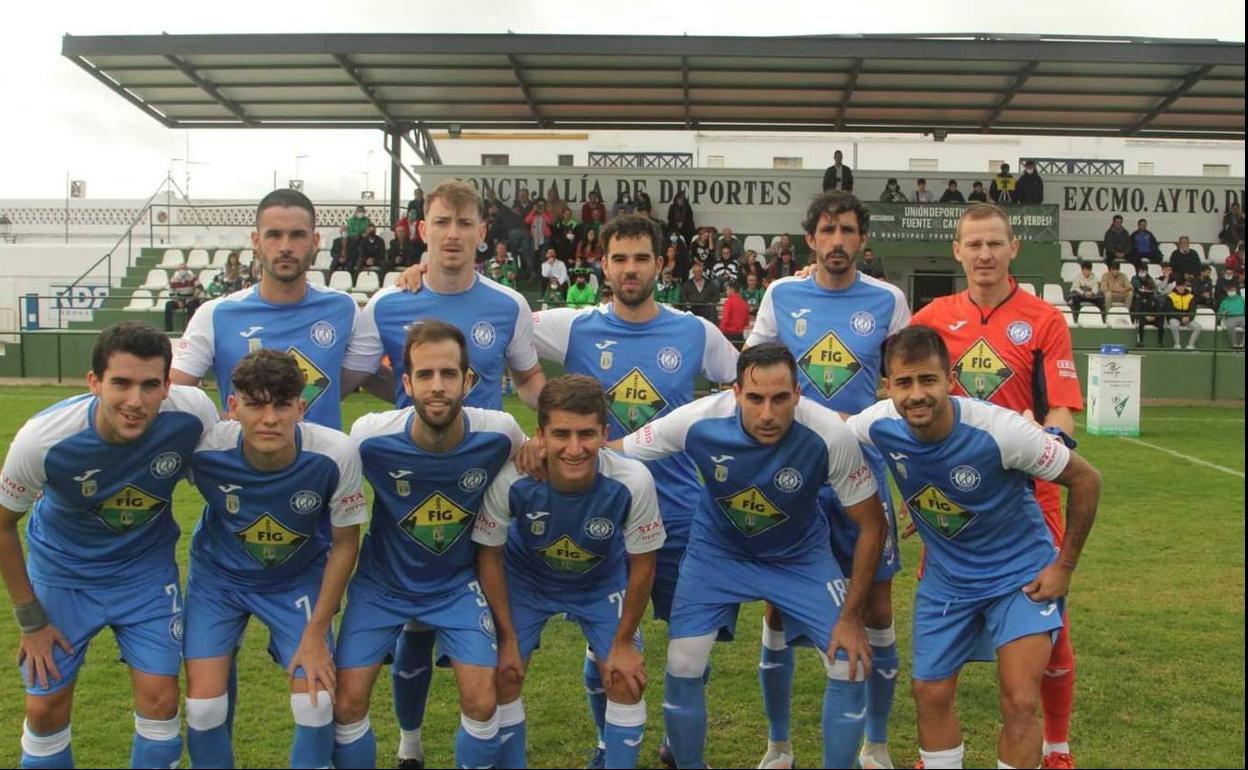 Once inicial del CD Zafra en Fuente de Cantos 