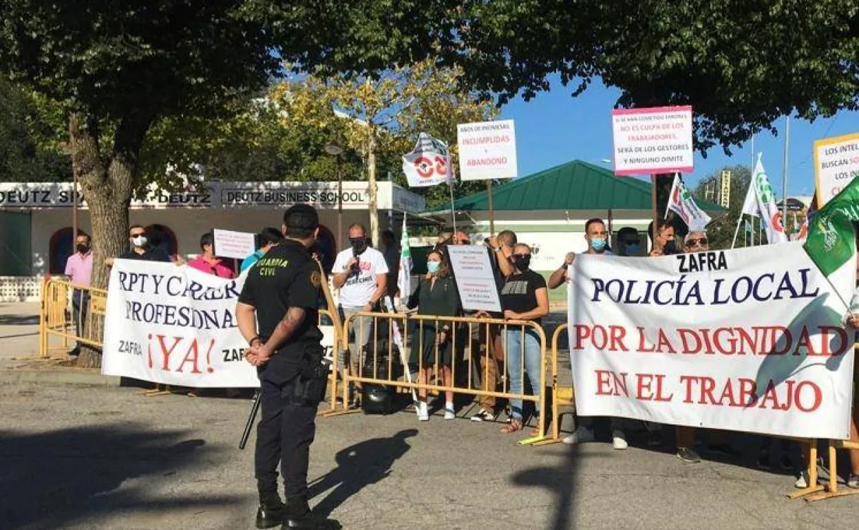 Una de las minifestaciones del sindicato en Zafra 