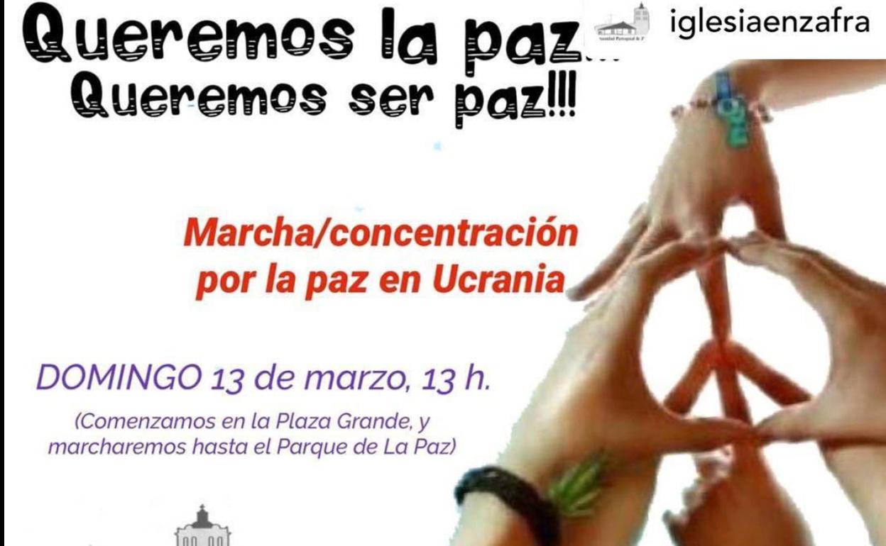 Cartel anunciador de esta marcha por la paz 