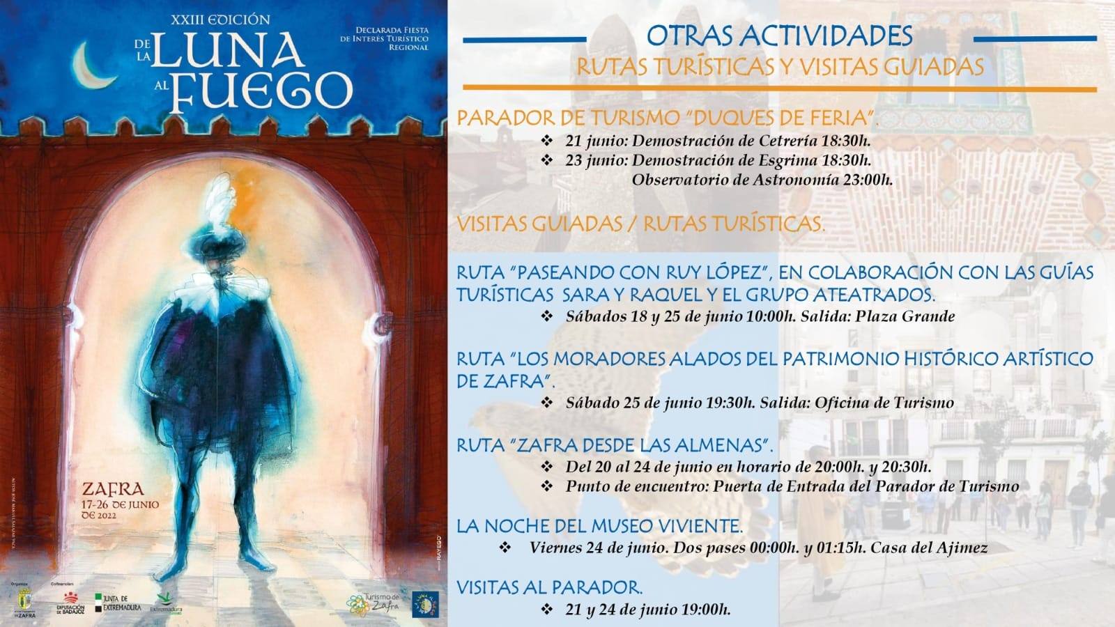 Rutas turísticas y visitas guiadas acercarán la historia y patrimonio de Zafra durante la festividad De la Luna al Fuego