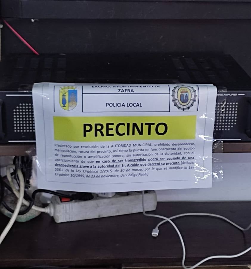 Imagen de uno de los equipos precintados 