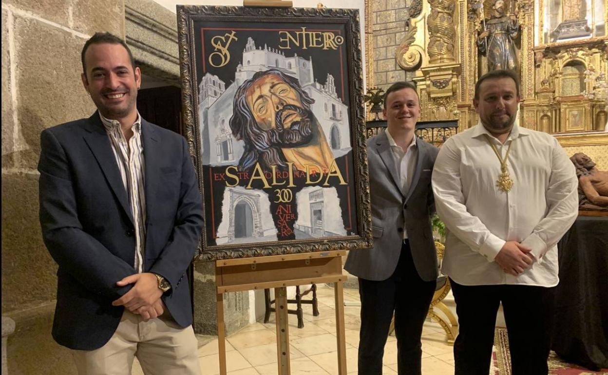 El cartel de la Salida Extraordinaria junto con sus autores del cartel junto yel hermano mayor 