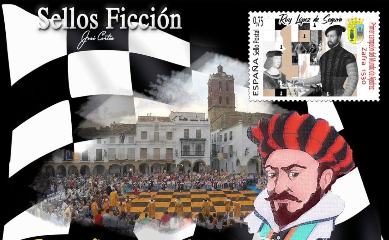 El blog de José Cortés 'Sellos Ficción' dedica tres series a 'Zafra, ciudad del ajedrez'