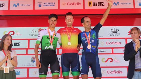 David González del Bicicletas Rodríguez Extremadura Plata en los Campeonatos de España Élite