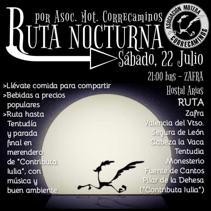 La asociación motera Correcaminos organiza una ruta nocturna