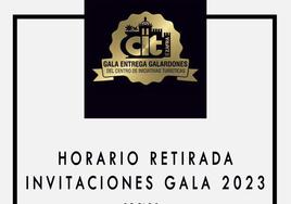 El CIT abre el plazo para retirar las invitaciones a la Gala de Entrega de Galardones 2023