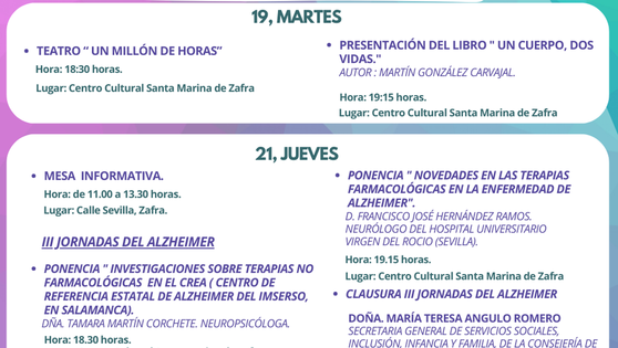 Fundación Asmi y Afade conmemorarán el Día Mundial del Alzheimer en el Centro Cultural Santa Marina