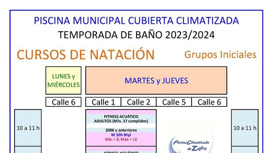 Abiertas las inscripciones para los cursos de natación y fitness acuático en la piscina climatizada