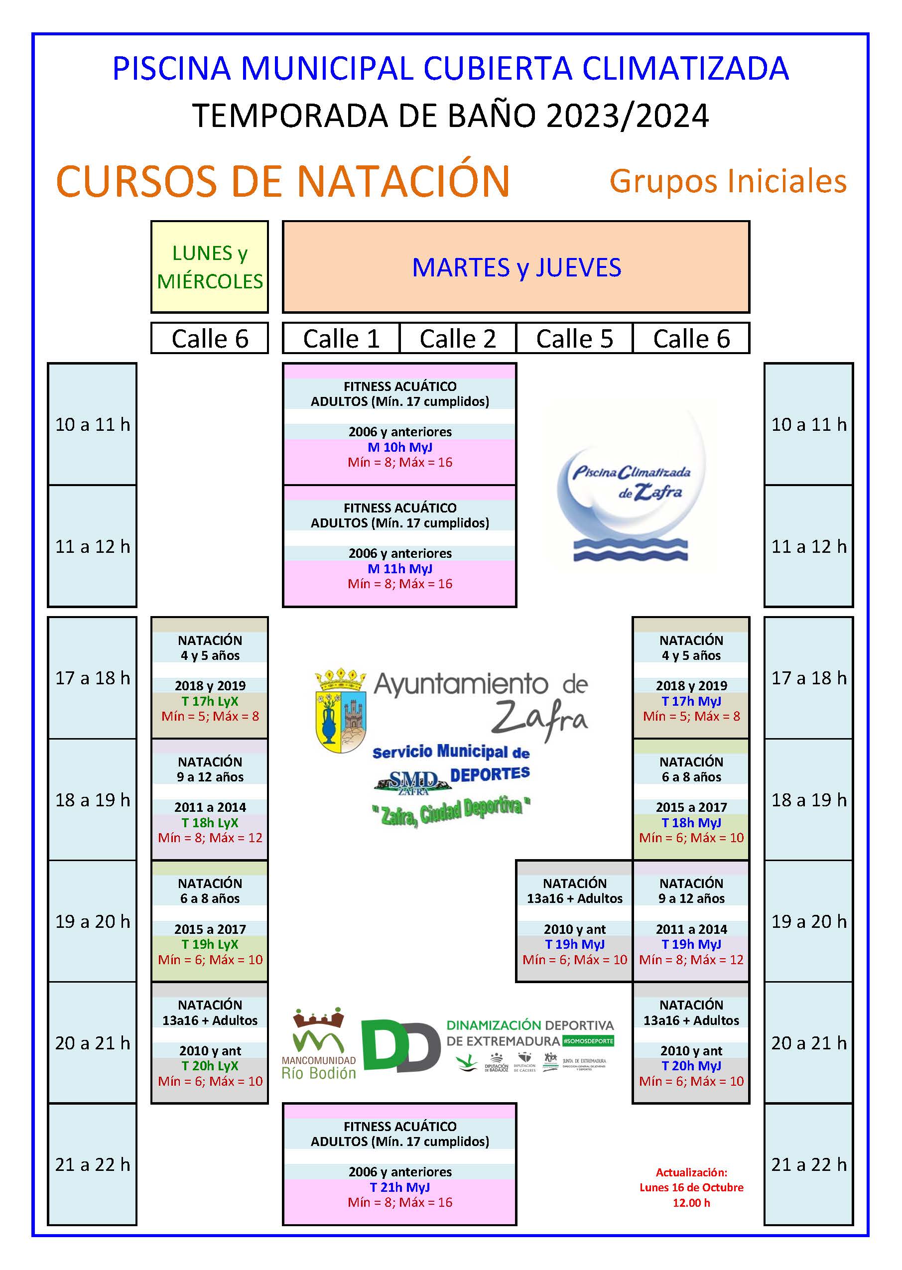 Abiertas las inscripciones para los cursos de natación y fitness acuático en la piscina climatizada