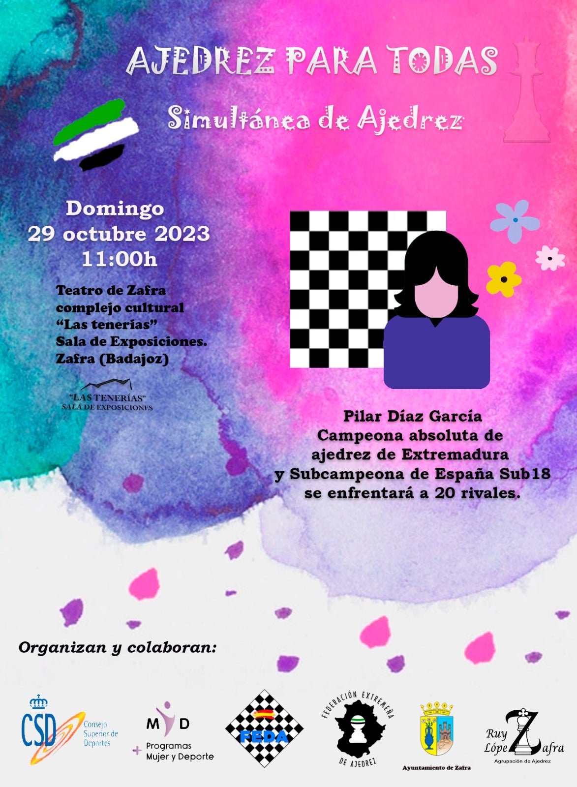 'Ajedrez para todas', el domingo en la Sala Las Tenerías