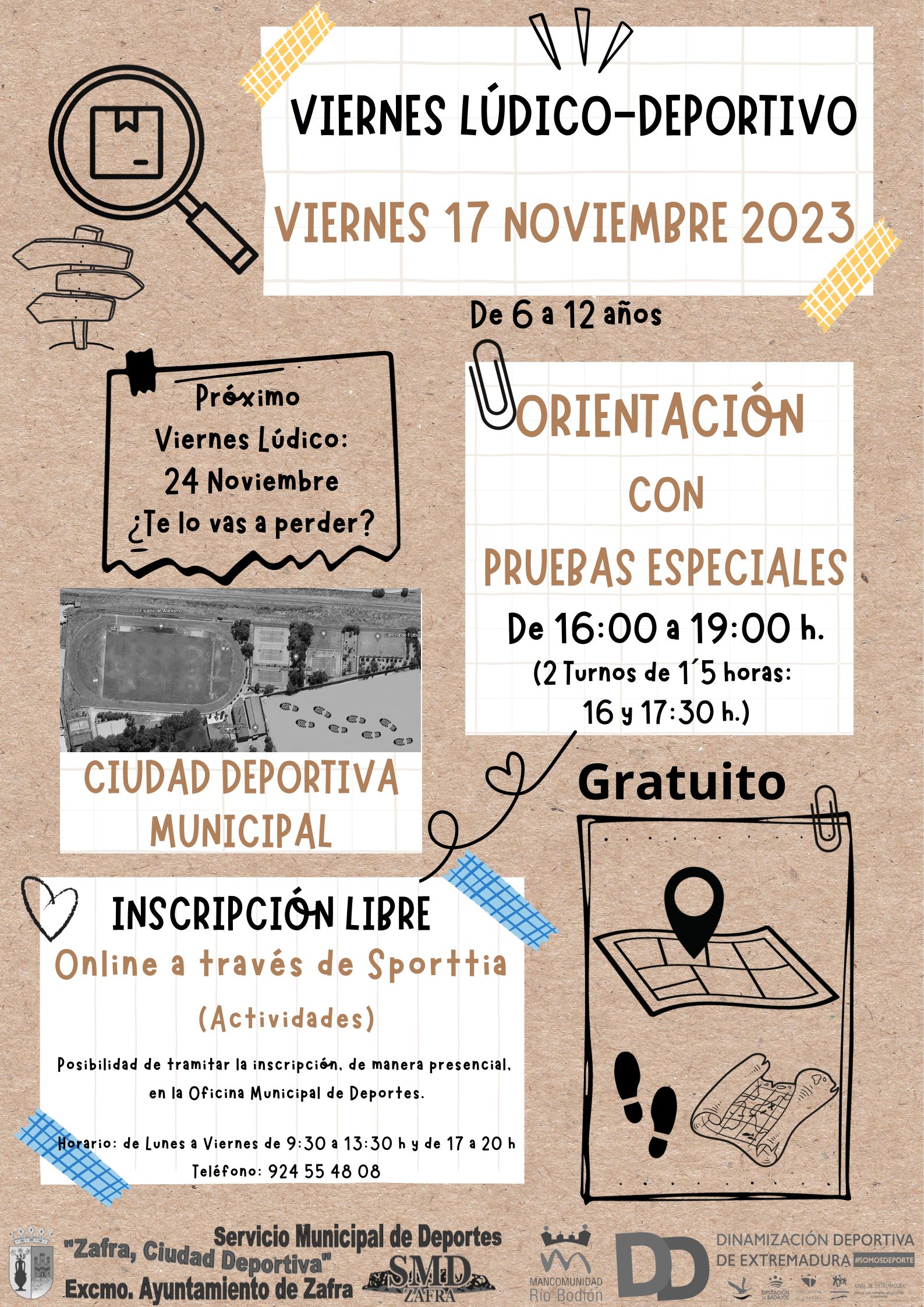 El tercer Viernes Lúdico-Deportivo estará dedicado a la orientación en la Ciudad Deportiva