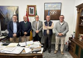 Los responsables de las distintas asociaciones con el alcalde durante el anuncio