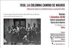 El historiador Francisco Espinosa presenta en Zafra su nuevo libro: ''1936. La columna camino de Madrid'