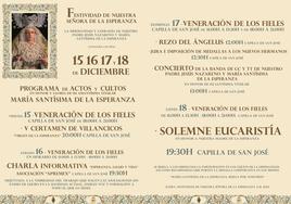 La Hermandad del Nazareno prepara varios actos y cultos por la Festividad de la Esperanza