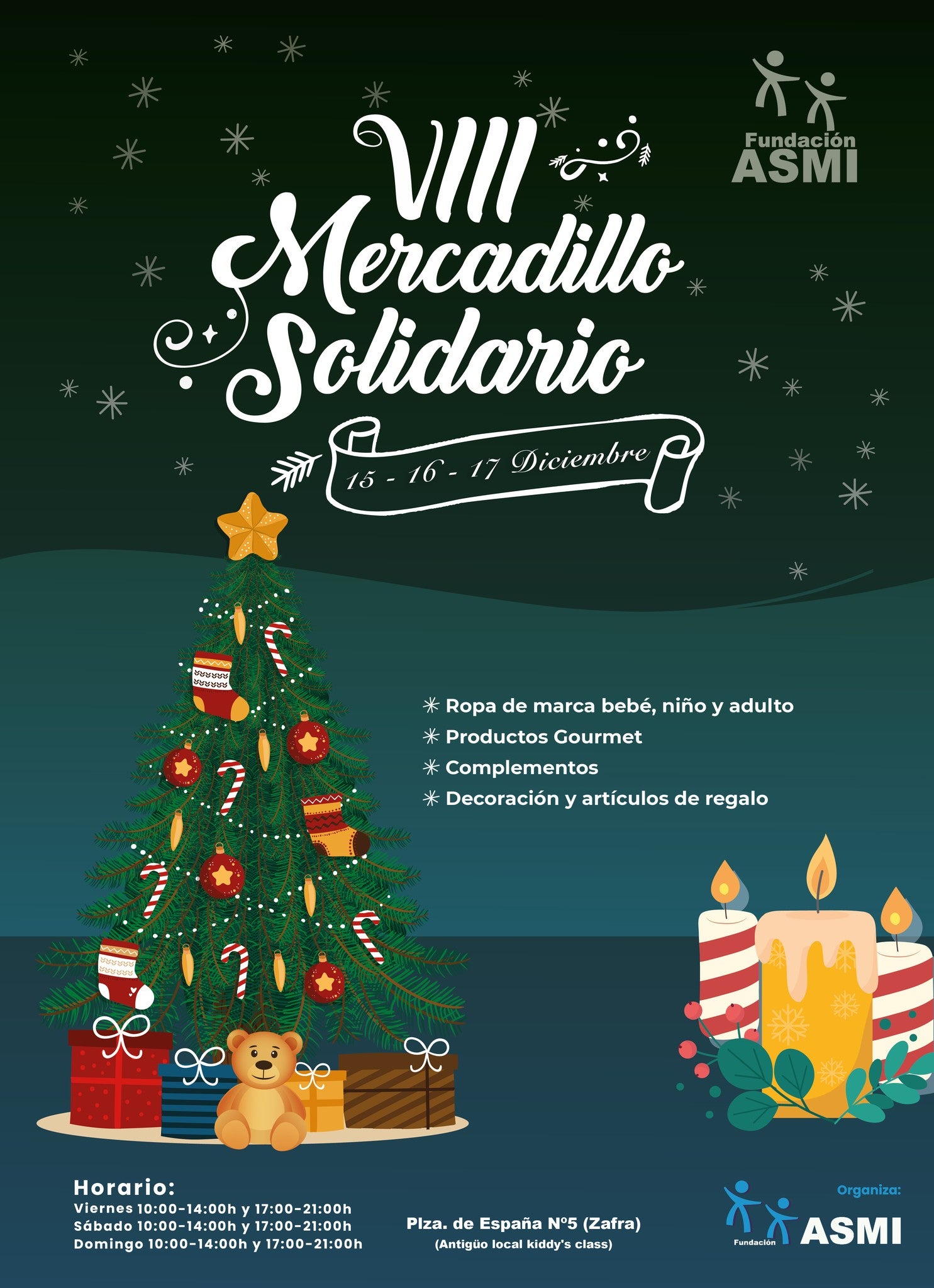 Fundación ASMI abre su Mercadillo Solidario del 15 al 17 de diciembre en la Plaza de España