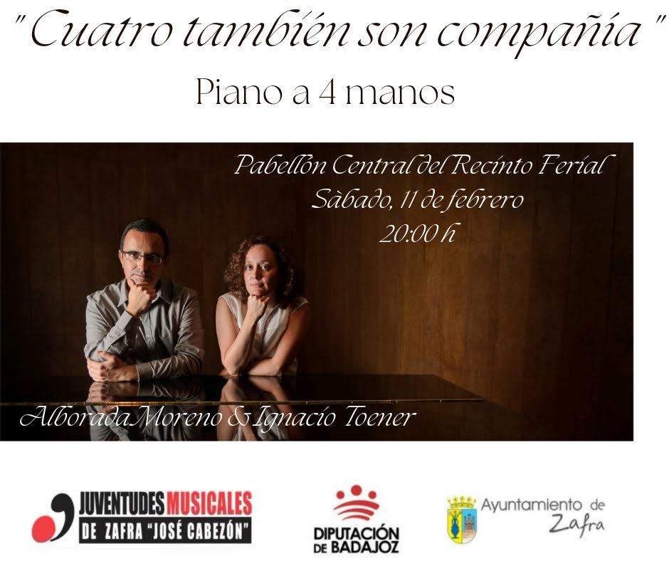 Juventudes Musicales ofrece este sábado un concierto de piano a cuatro manos