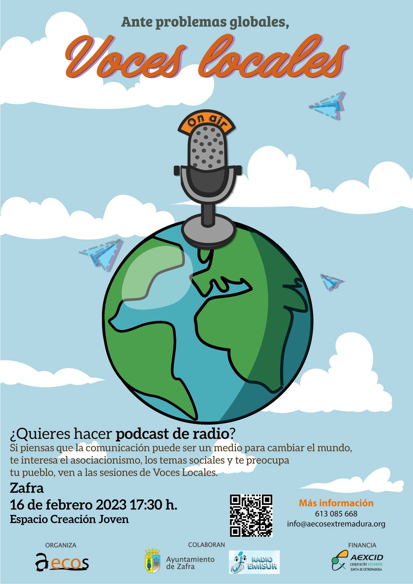 Aecos celebrará una sesión informativa en Zafra sobre su proyecto 'Voces Locales'