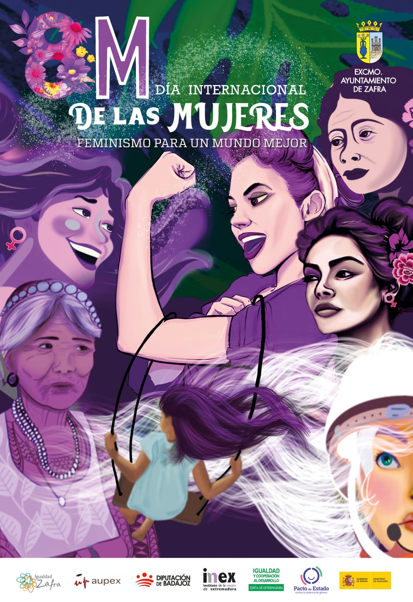 Cartel del 8M en Zafra 