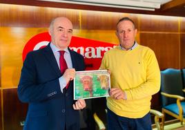 El presidente de la Cámara de Comercio de Badajoz, Mariano García; y el presidente de APAG Extremadura Asaja, Juan Metidieri