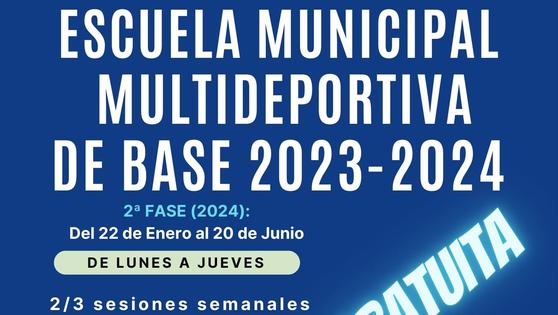 La segunda fase de la Escuela Municipal Multideportiva se desarrollará del 22 de enero al 20 de junio