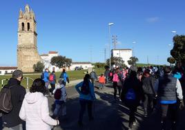 Los participantes durante la ruta