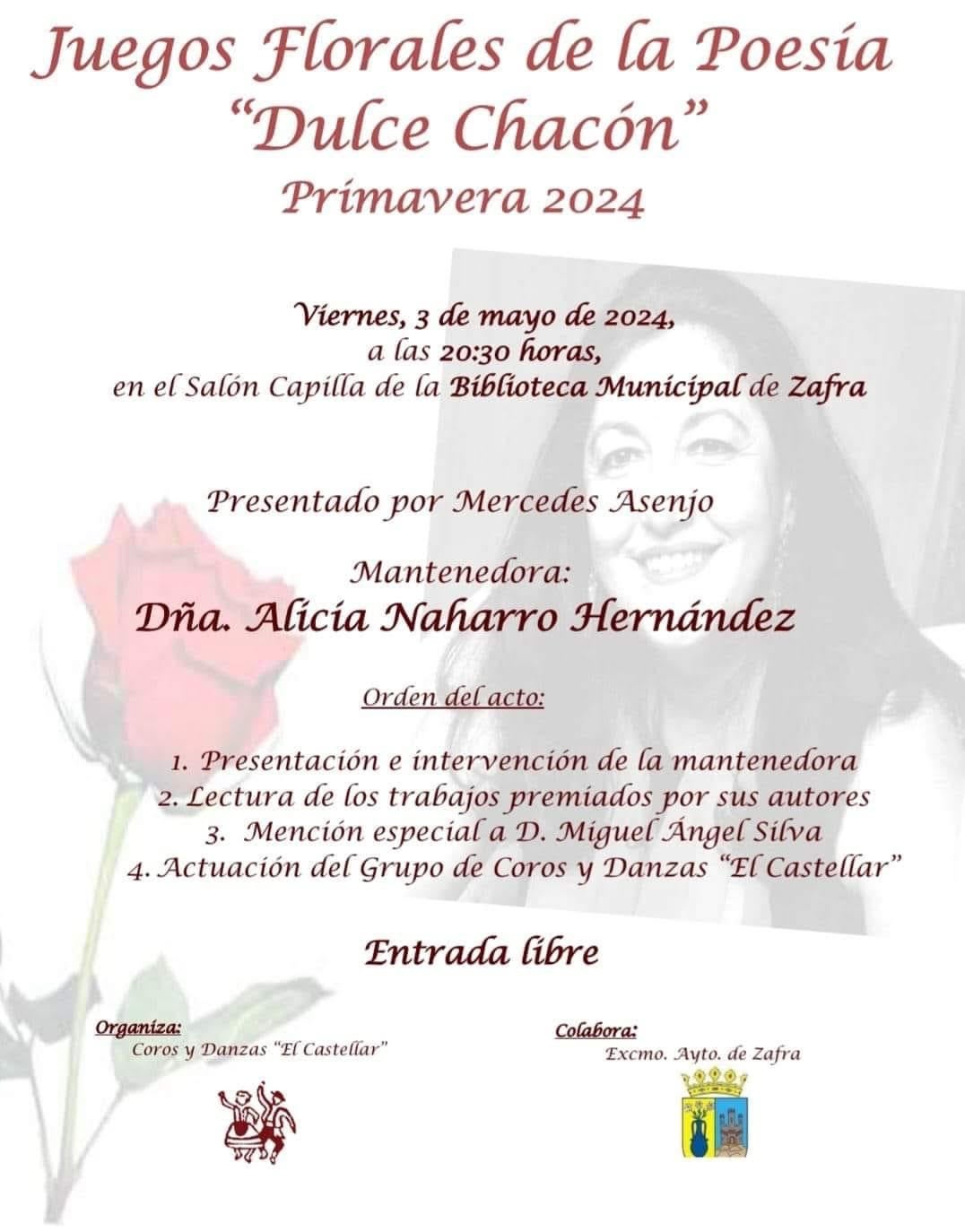 Los Coros y Danzas El Castellar celebran este viernes sus Juegos Florares de la Poesía 'Dulce Chacón'