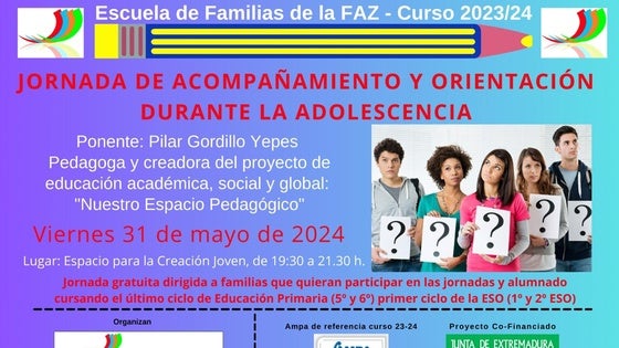 La Escuela de Familia propone una jornada de 'Acompañamiento y Orientación durante la adolescencia'