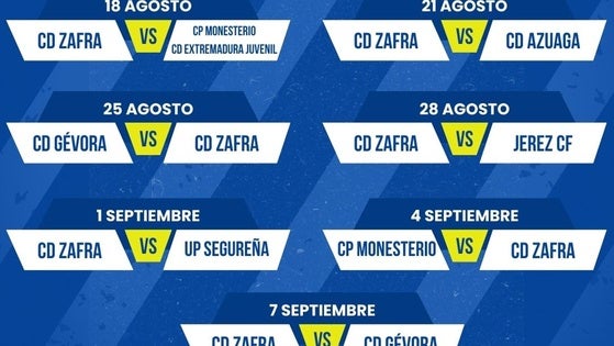El CD Zafra anuncia los partidos amistosos que jugará en la pretemporada