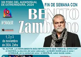 El director de cine Benito Zambrano dirigirá un taller del XIII Foro Audiovisual