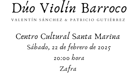 El Dúo Violín Barroco acercará la música de Telemann gracias a Juventudes Musicales