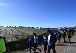 Los patticipantes durante el recorrido