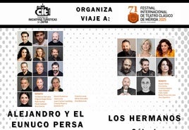 El CIT propone dos salidas al Festival de Teatro Clásico de Mérida para ver 'Alejandro y el eunuco persa' y 'Los hermanos'