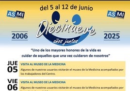 Cartel informativo de las actividades