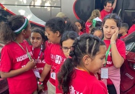 Llegada de klos niños y nias a Zafra