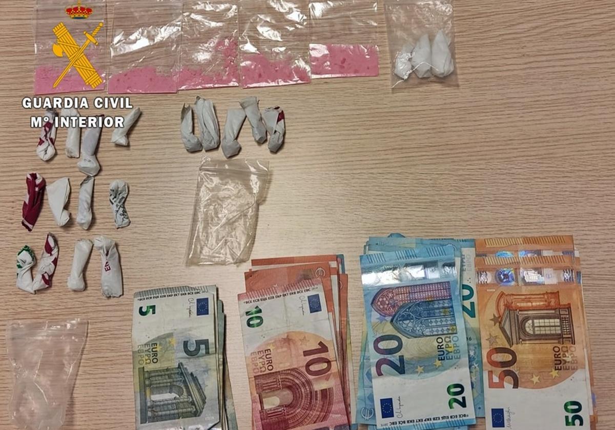 Sustancias y dinero incautado