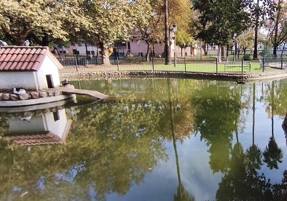 Estanque en el parque donde viven los patos