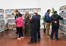 Algunos aficionados en la exposición