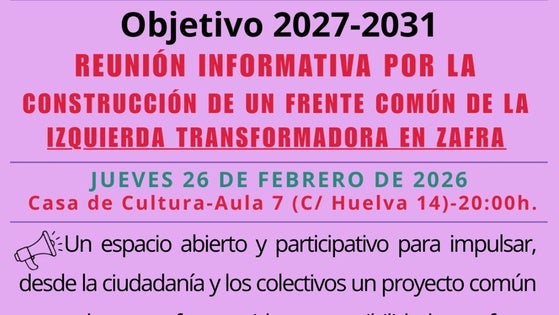 Convocada una reunión informativa para explorar una candidatura de unidad de izquierda