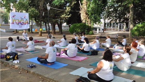 Unas 40 personas celebraron el Día Internacional del Yoga en el parque