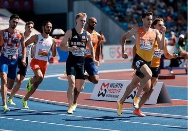 David Barroso durante su carrera en las semifinales de los 800 metros del Europeo