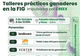 Cartel informativo de los talleres que se ofertan