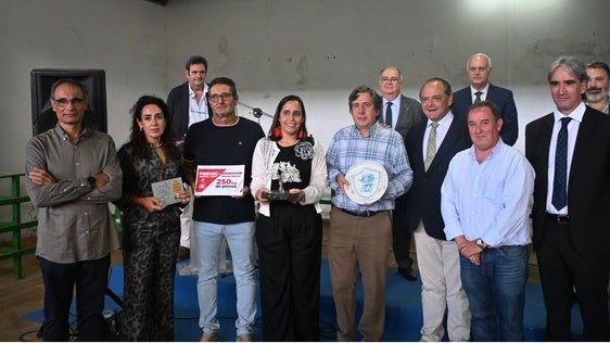 Algunos de los ganaderos premiados durante la entrega de los galardones
