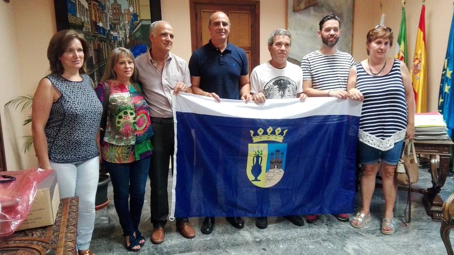 La directiva del Club en un encuentro en el Ayuntamiento 