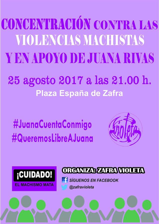 Zafra Violeta dedica su concentración mensual a Juana Rivas
