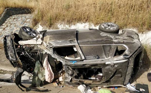 Cuatro menores, heridos leves en la salida de vía en la A-66 a la altura de Fuente de Cantos