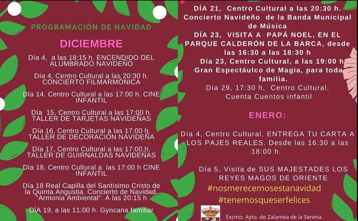 Zalamea de la Serena presenta la programación de Navidad