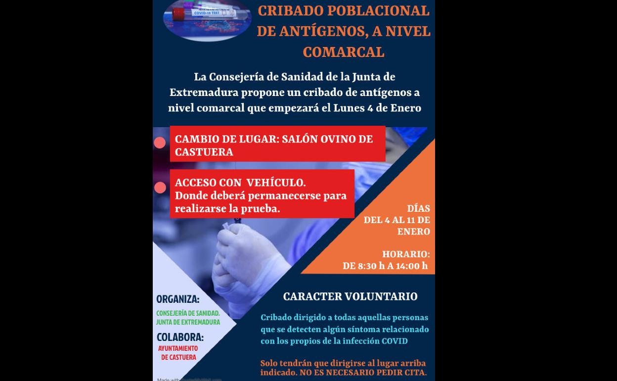La Junta realizará un cribado masivo de test de antígenos en la comarca de La Serena